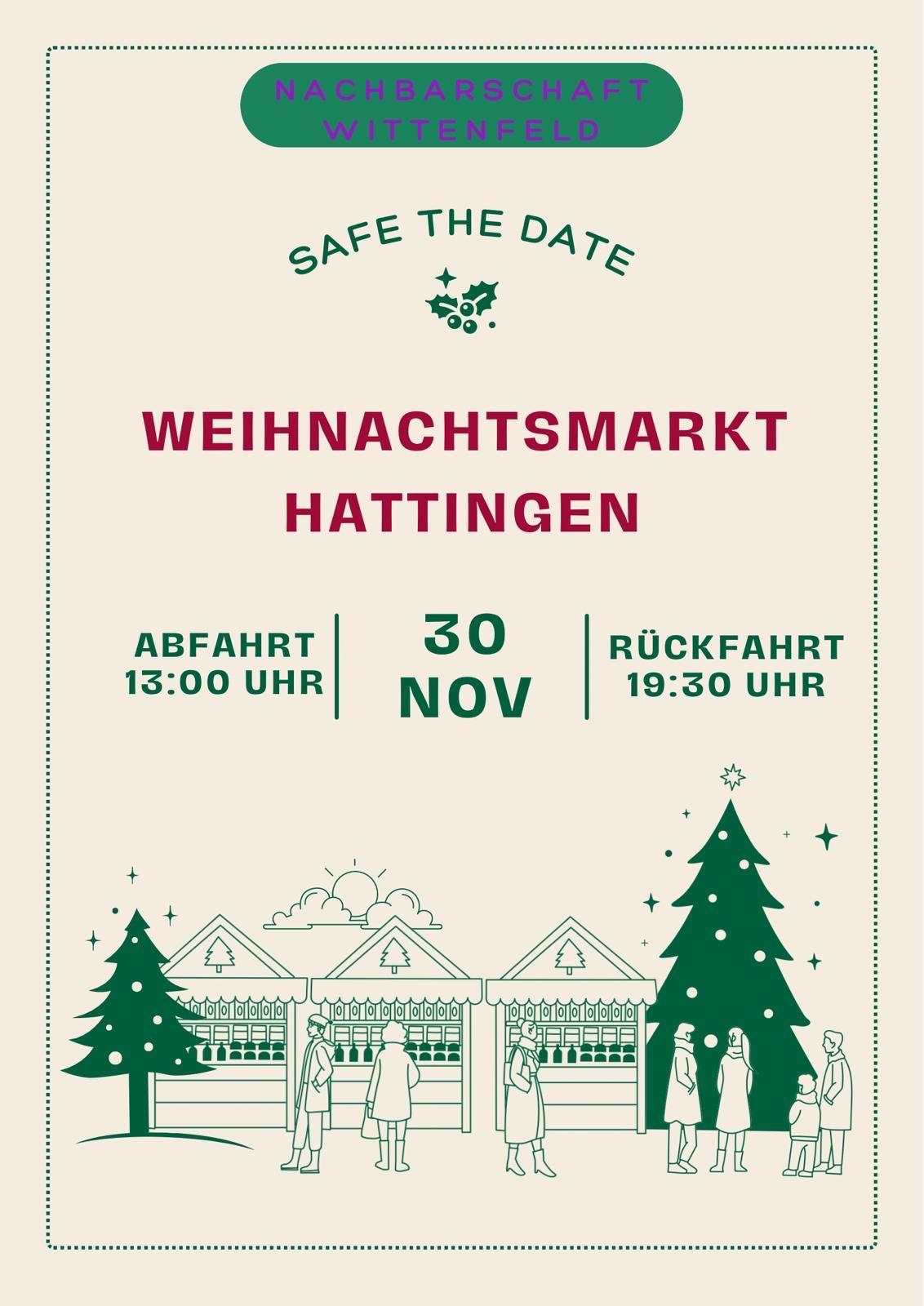 Save the date: Fahrt zum Hattinger Weihnachtsmarkt am 30. November