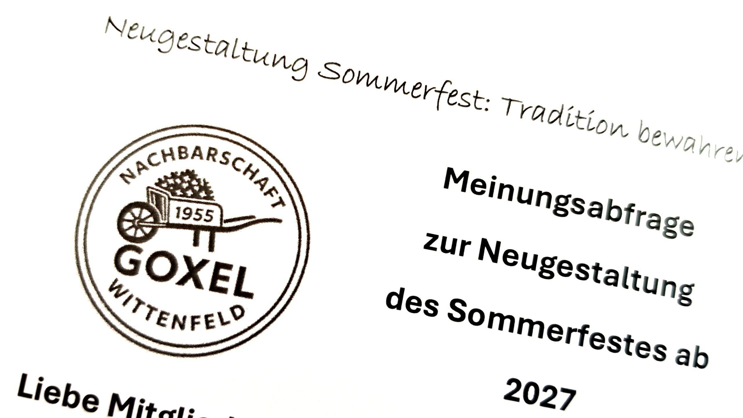 Sommerfest: wie wollen wir zukünftig miteinander feiern?